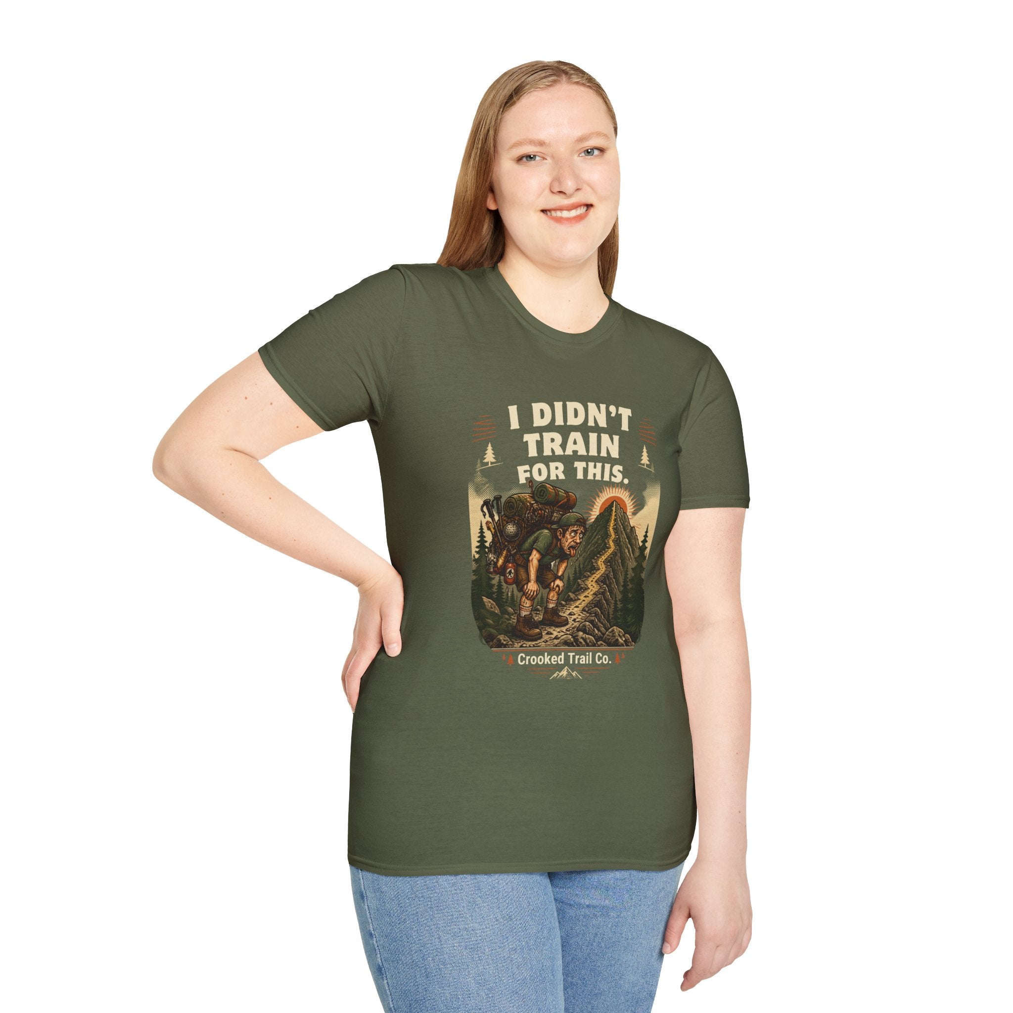 I Didn't Train For This Hiking T-Shirt — Funny Backpacker Graphic Tee