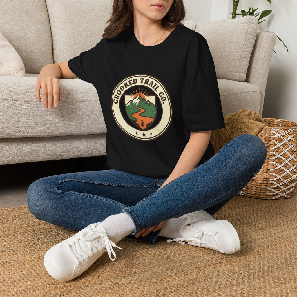 Crooked Trail Co. Graphic Tee — Retro Mountain Hiking T-Shirt