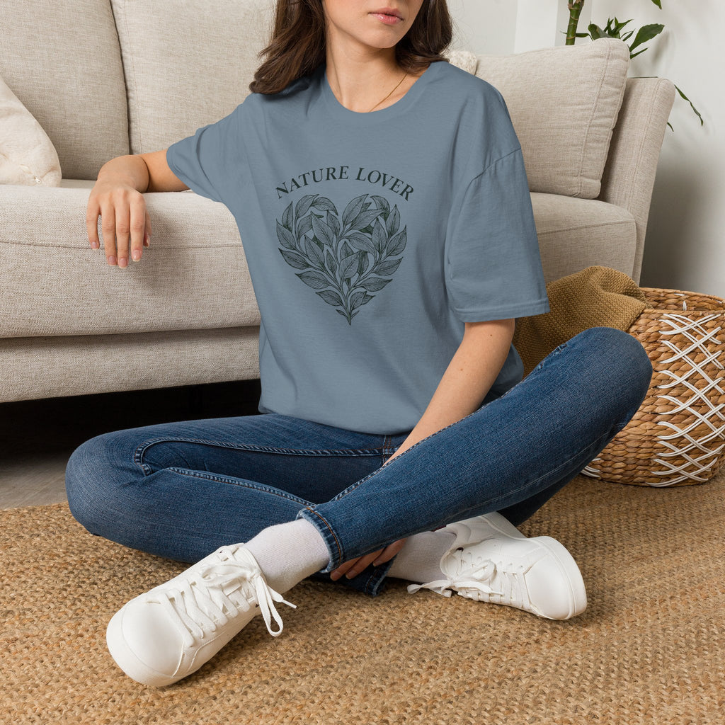 Nature Lover T-Shirt — Botanical Heart Graphic Tee