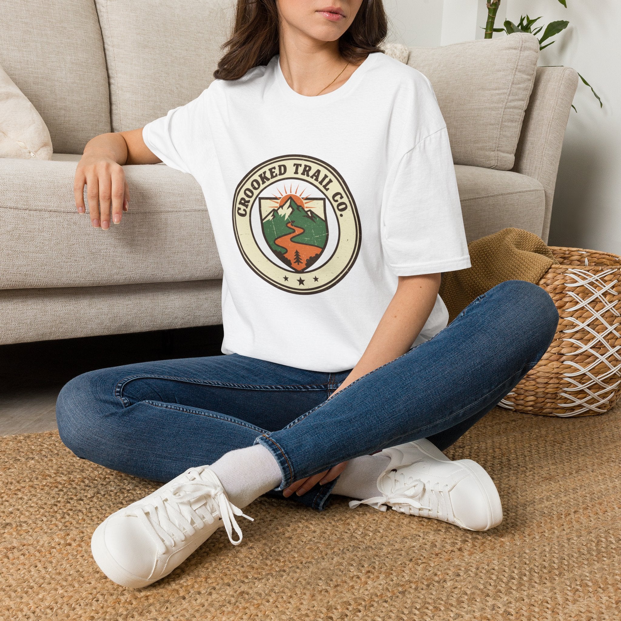Crooked Trail Co. Graphic Tee — Retro Mountain Hiking T-Shirt