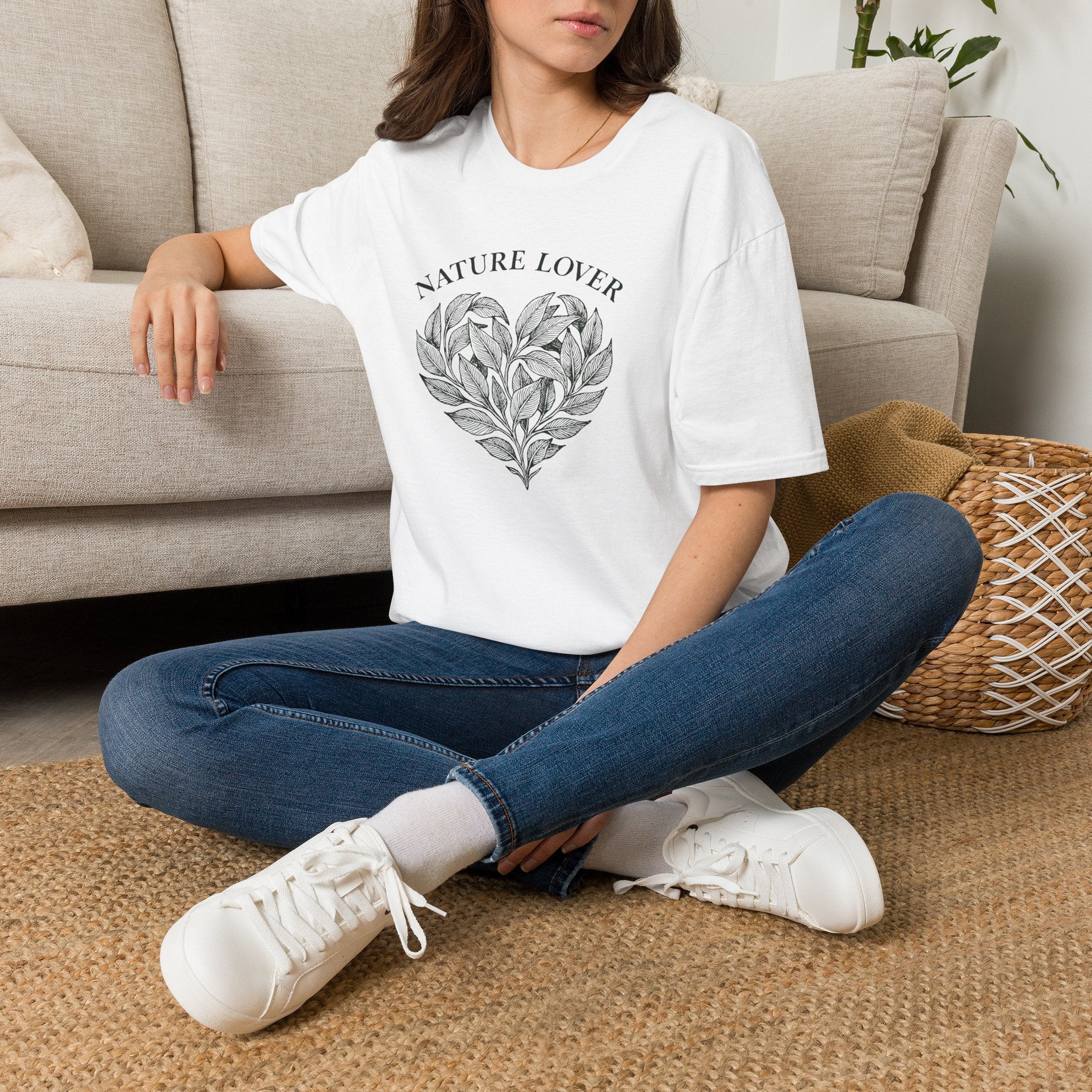 Nature Lover T-Shirt — Botanical Heart Graphic Tee