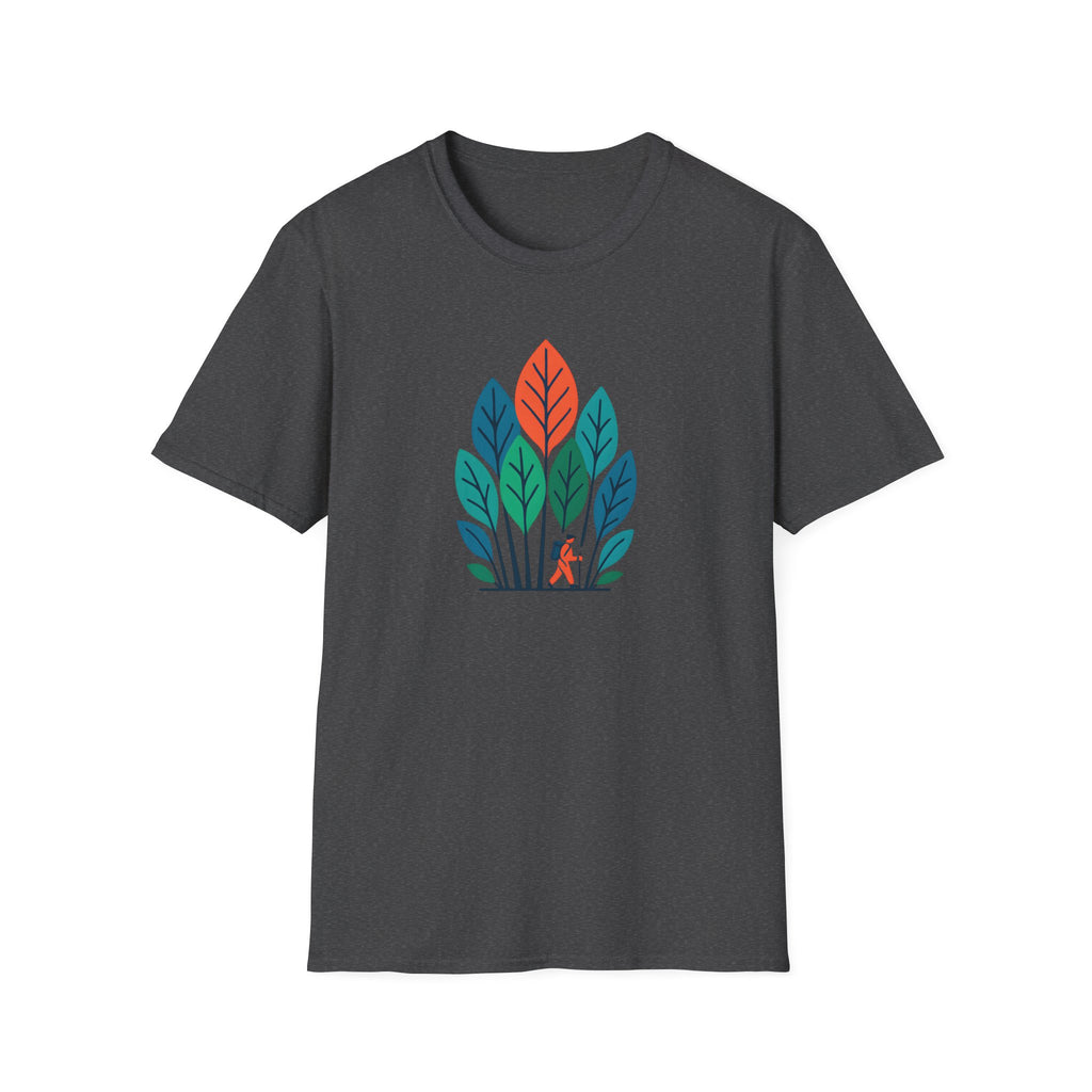 Nature Walk T‑Shirt — Minimal Leaf Forest Graphic Tee