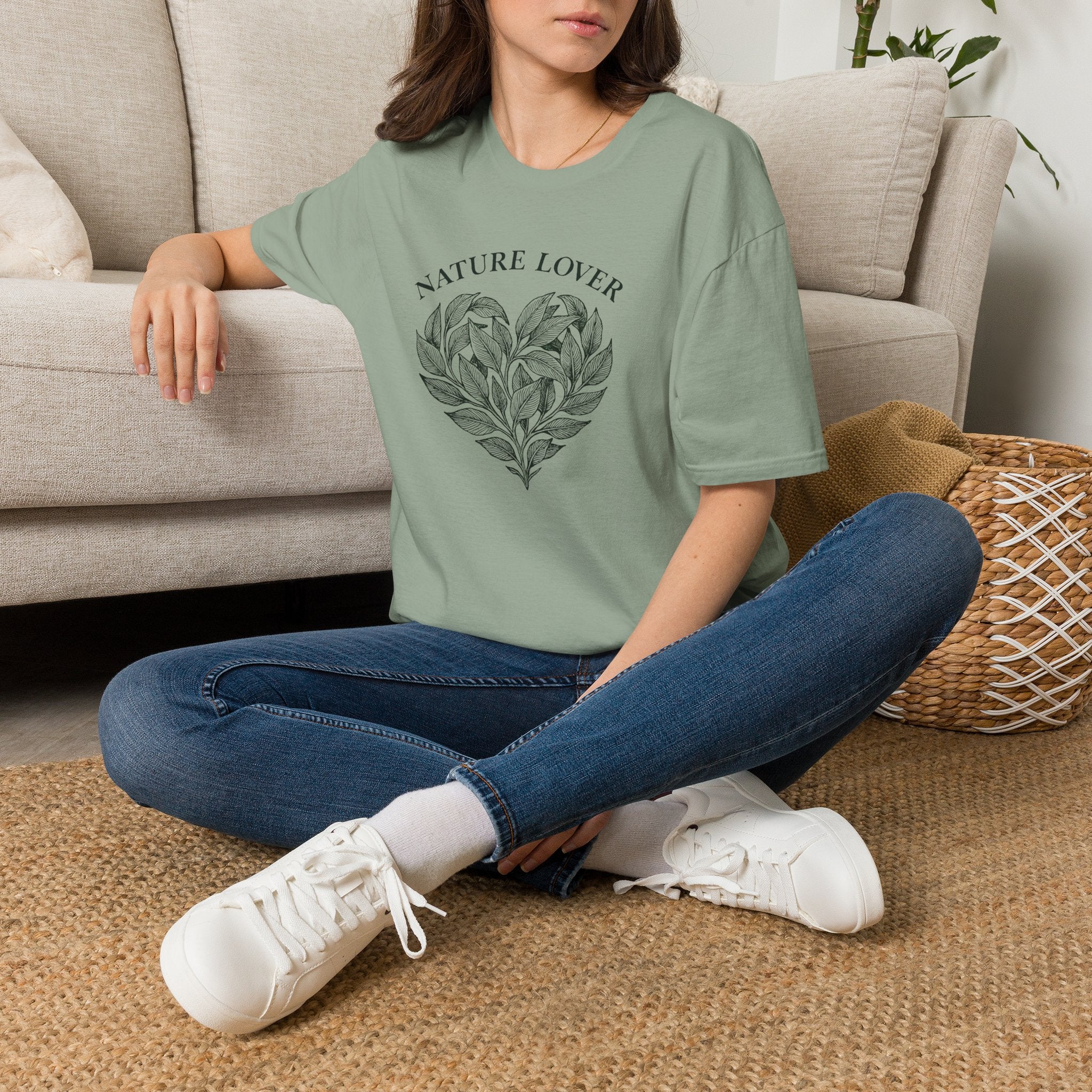 Nature Lover T-Shirt — Botanical Heart Graphic Tee