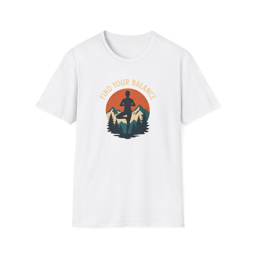 Find Your Balance Yoga T‑Shirt — Mountain Meditation Tee