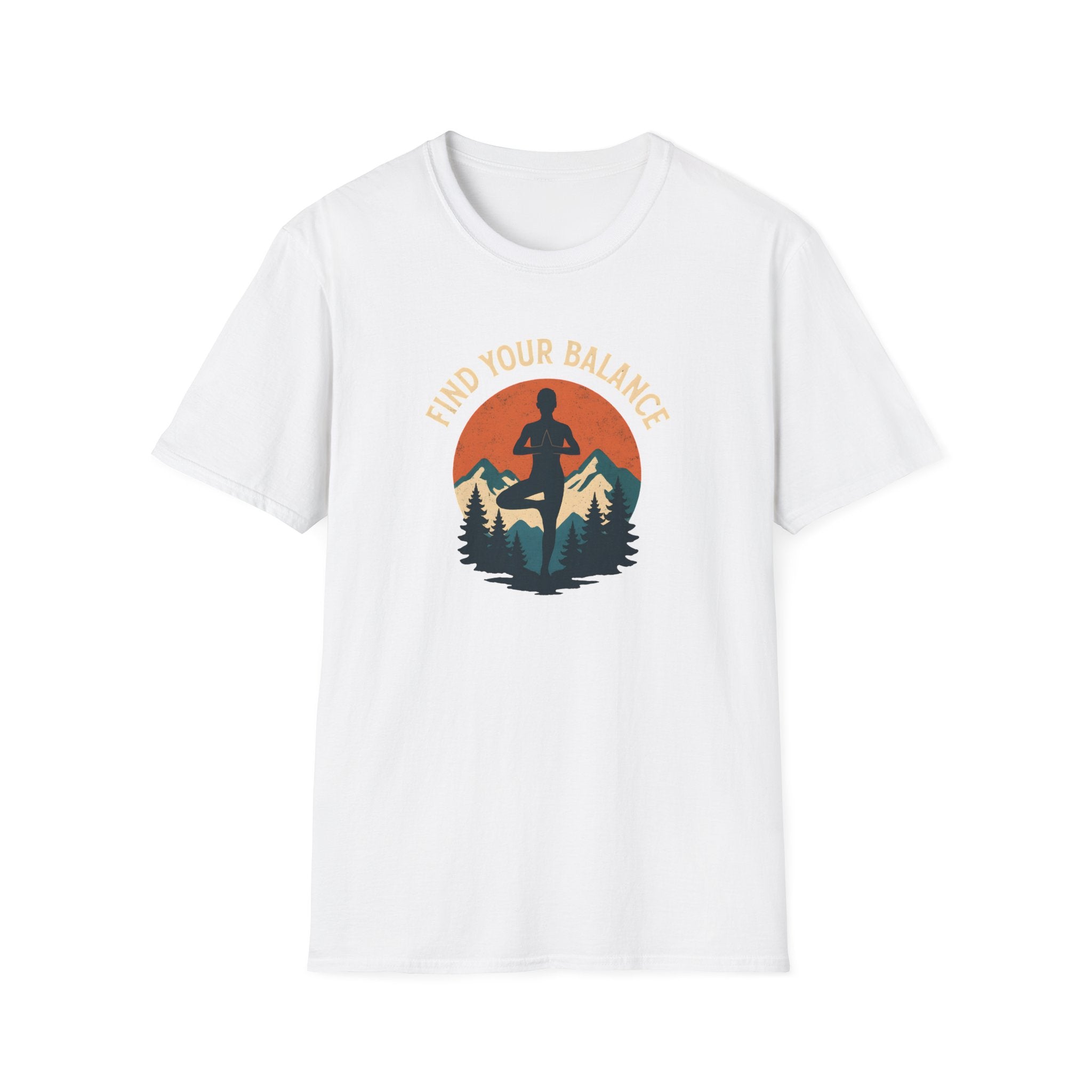 Find Your Balance Yoga T‑Shirt — Mountain Meditation Tee