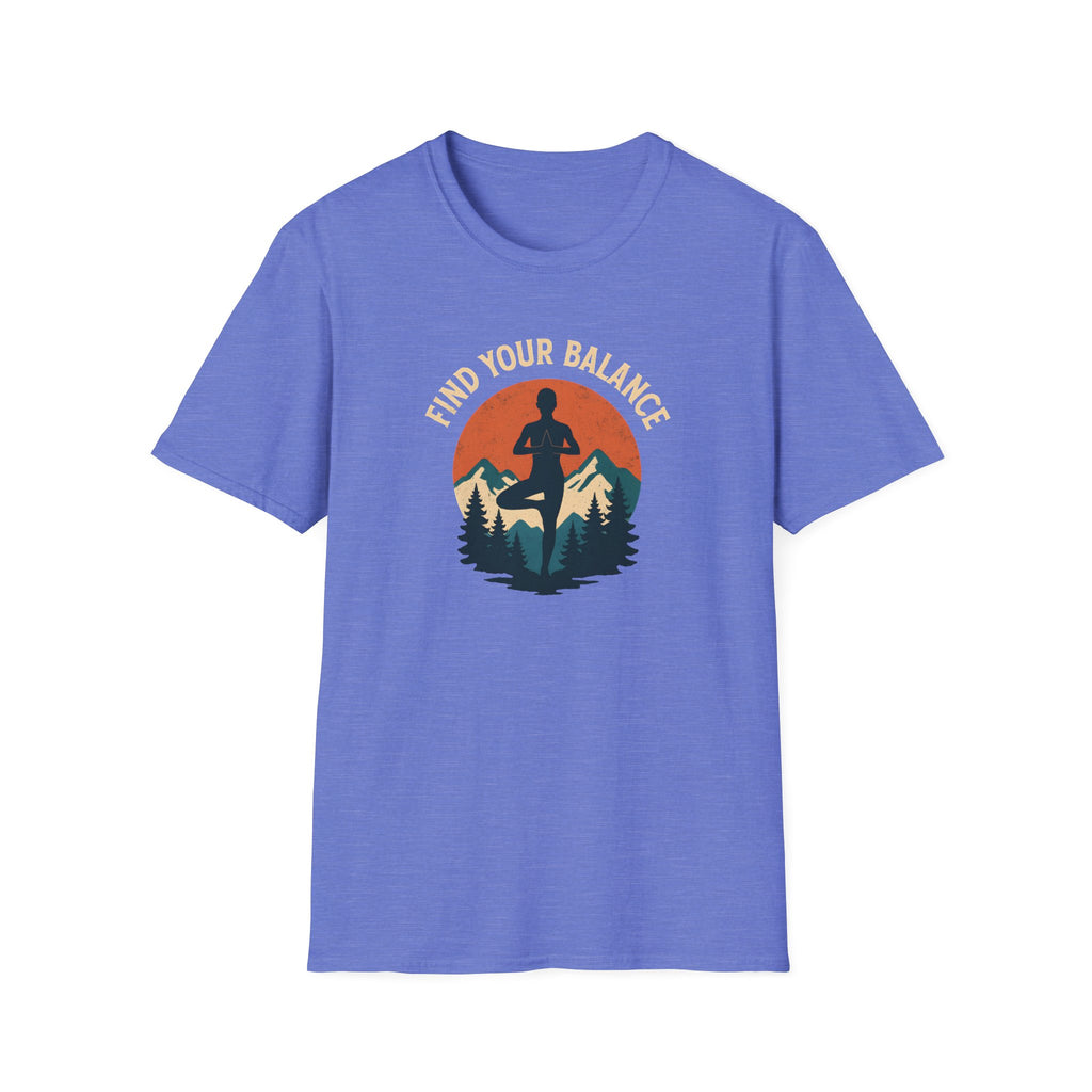 Find Your Balance Yoga T‑Shirt — Mountain Meditation Tee