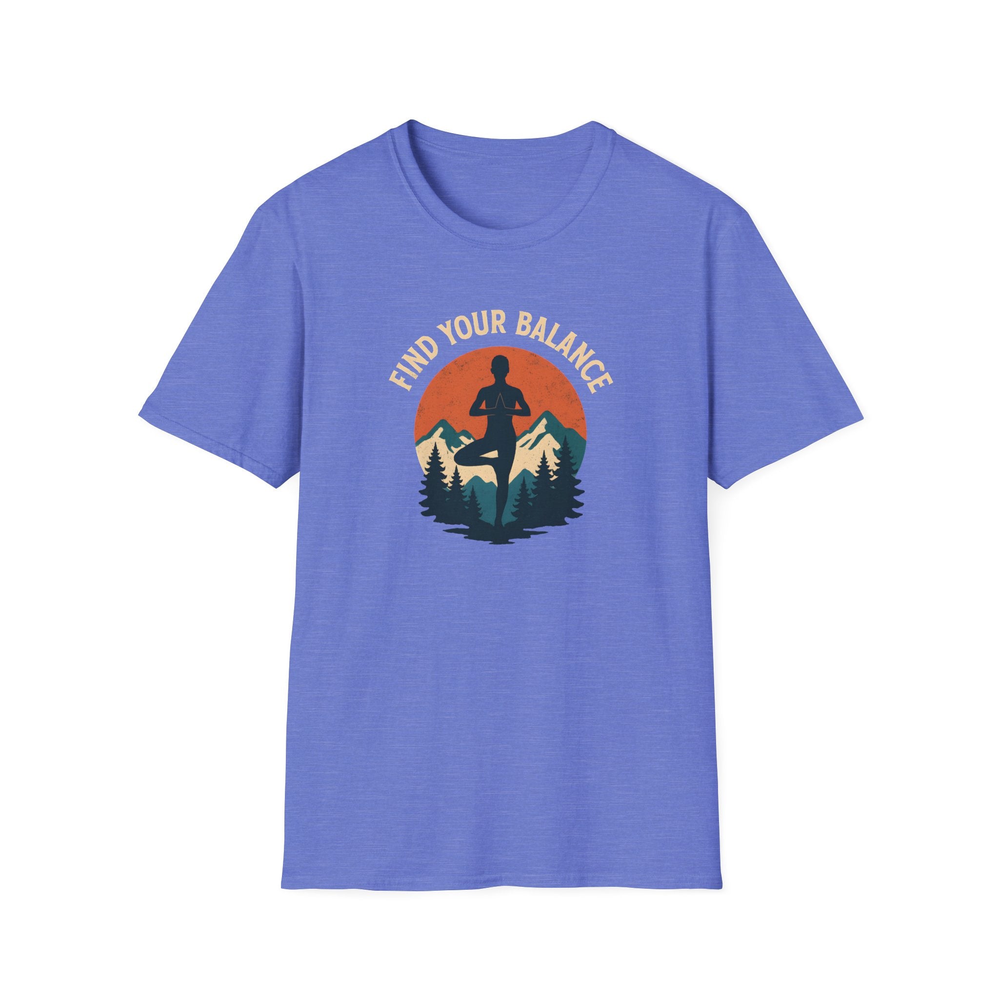 Find Your Balance Yoga T‑Shirt — Mountain Meditation Tee