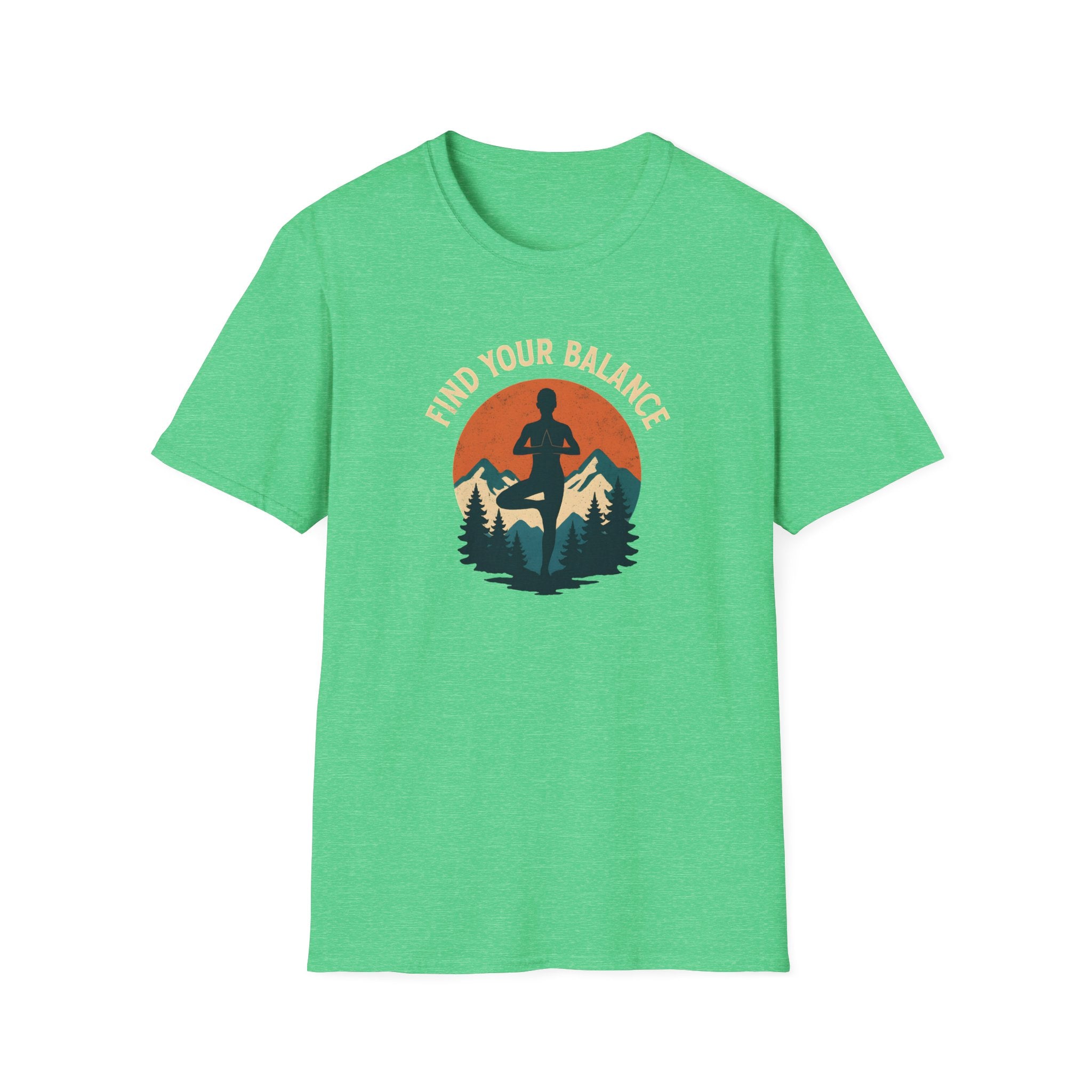 Find Your Balance Yoga T‑Shirt — Mountain Meditation Tee
