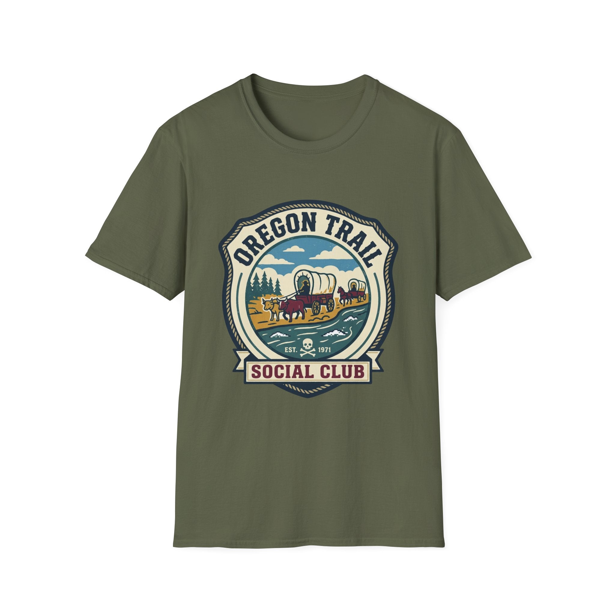Oregon Trail  Gen X Social Club T-Shirt – Vintage Wagon Trail Graphic Tee