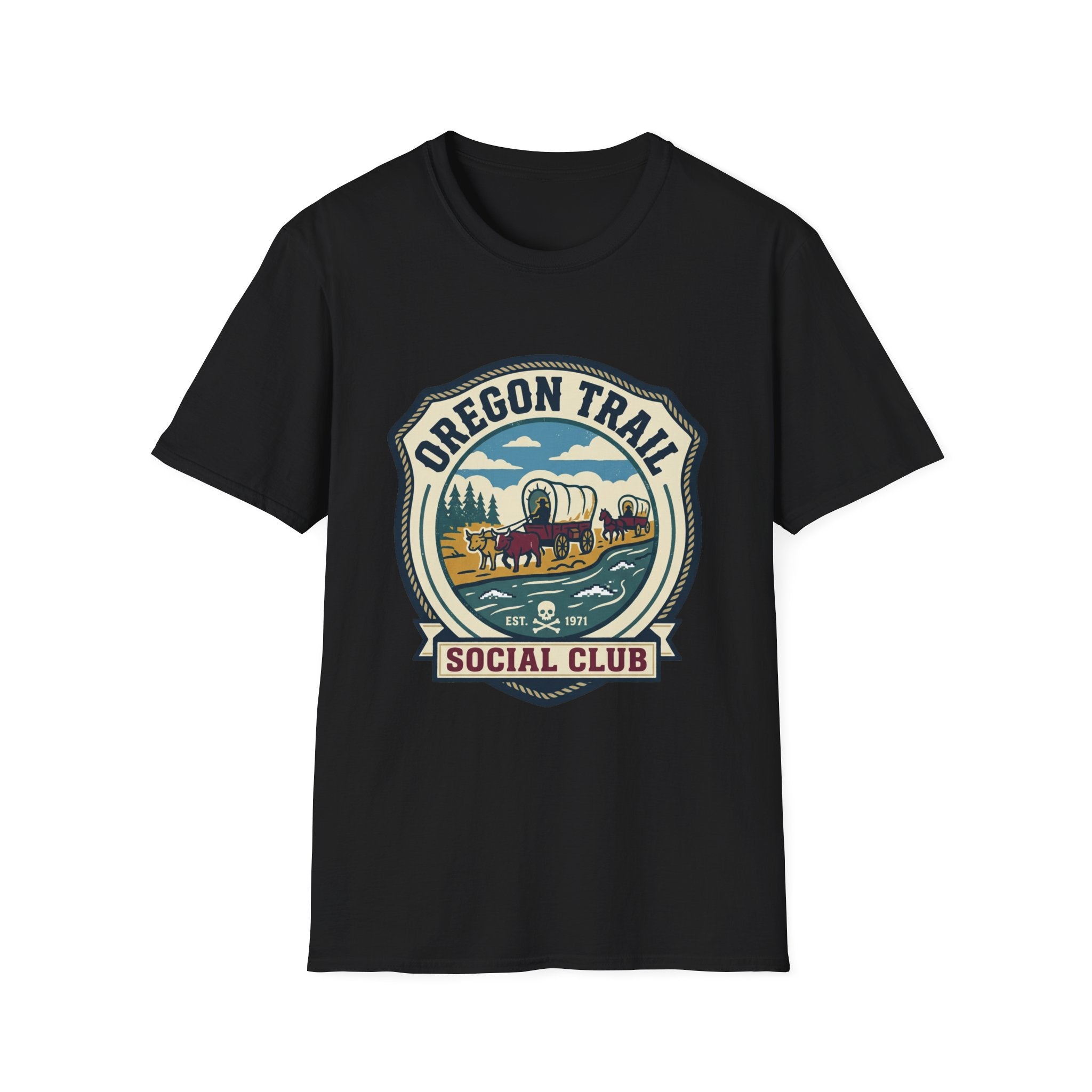 Oregon Trail  Gen X Social Club T-Shirt – Vintage Wagon Trail Graphic Tee