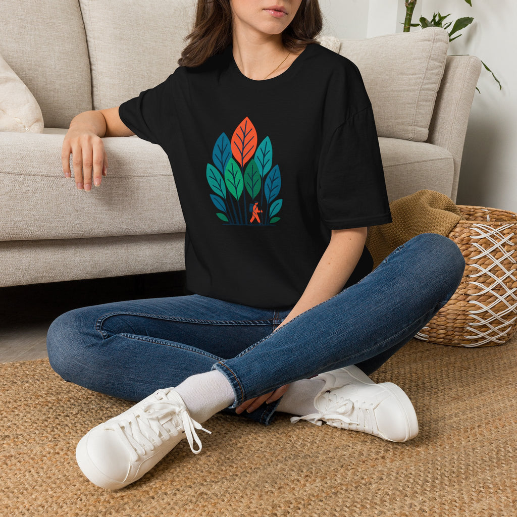 Nature Walk T‑Shirt — Minimal Leaf Forest Graphic Tee