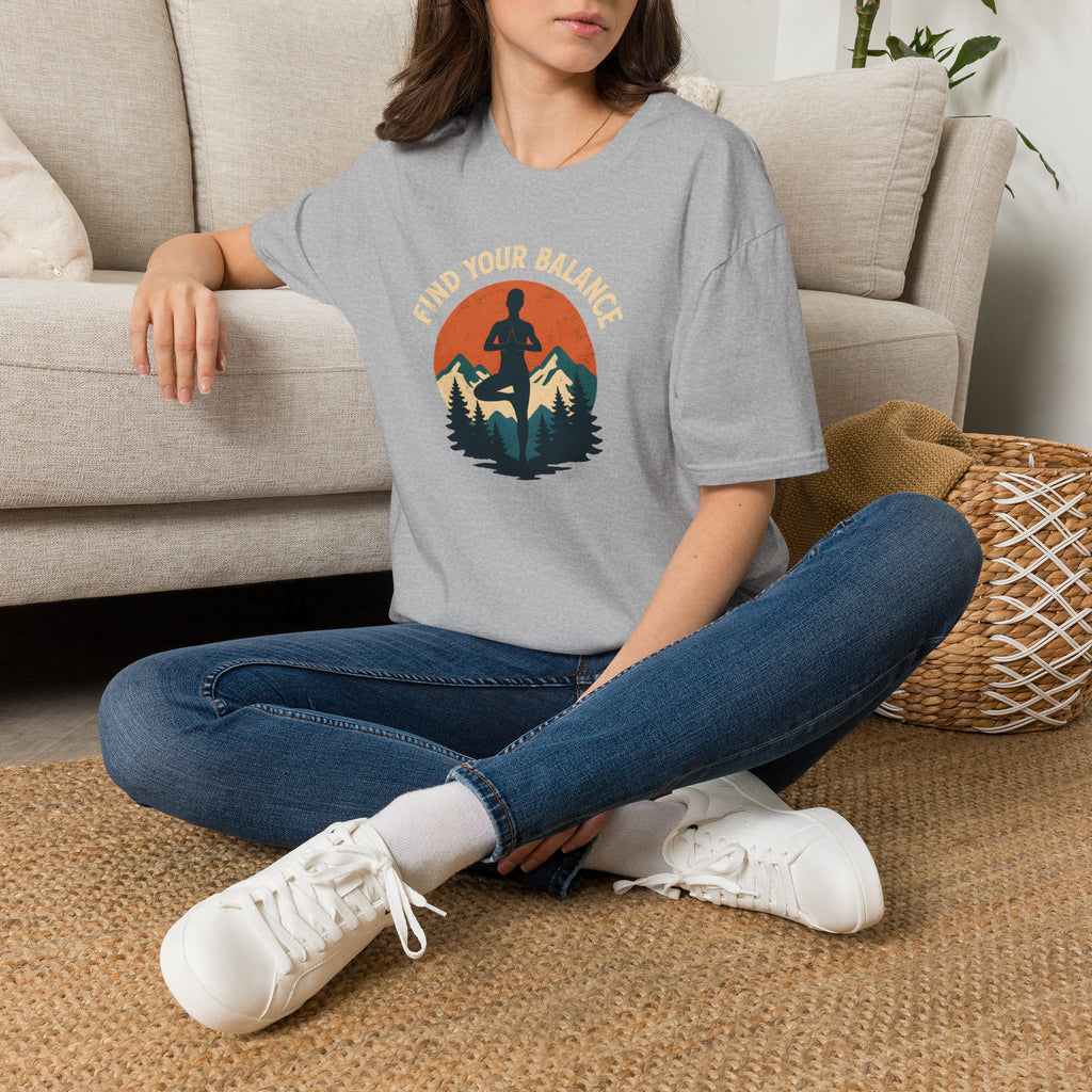 Find Your Balance Yoga T‑Shirt — Mountain Meditation Tee
