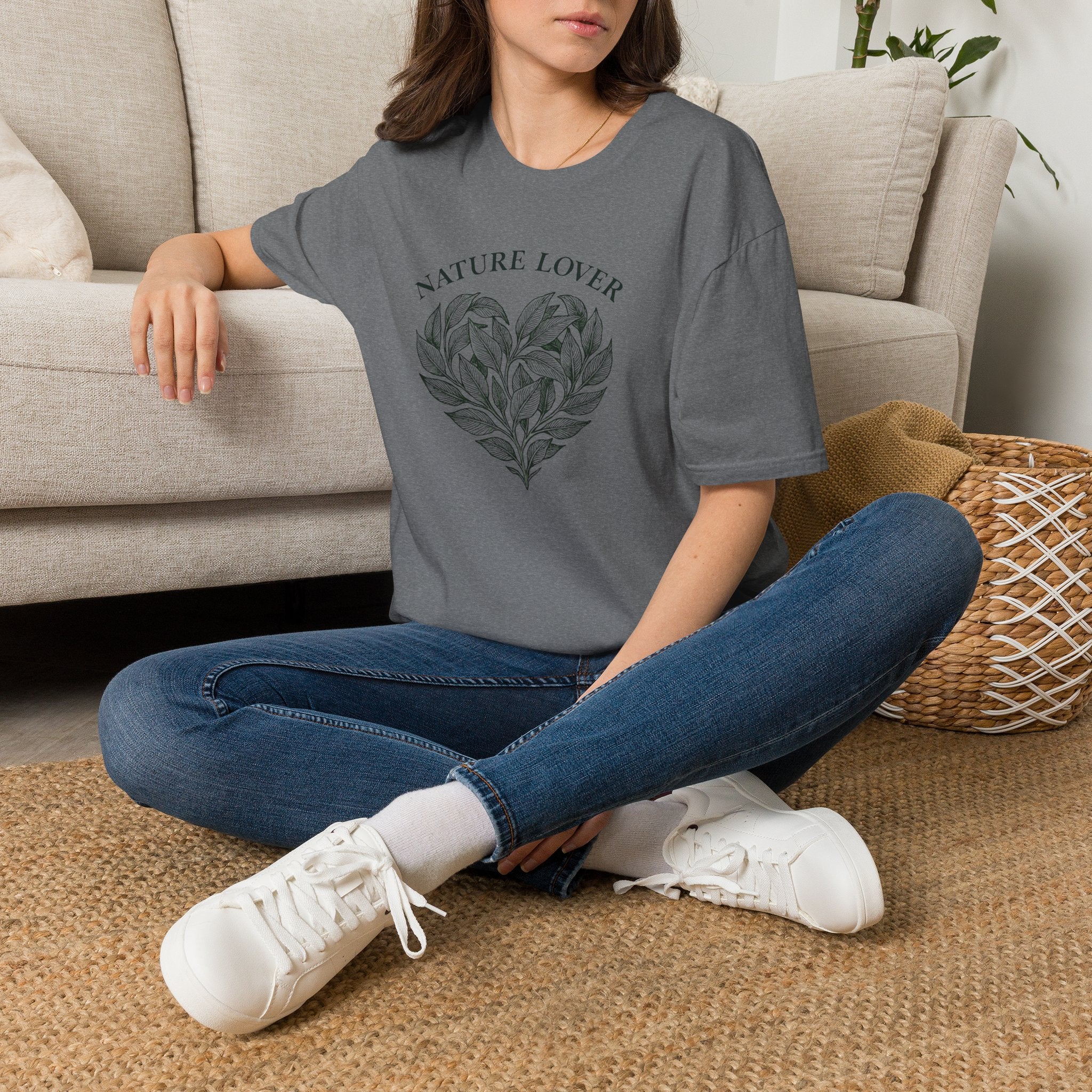 Nature Lover T-Shirt — Botanical Heart Graphic Tee