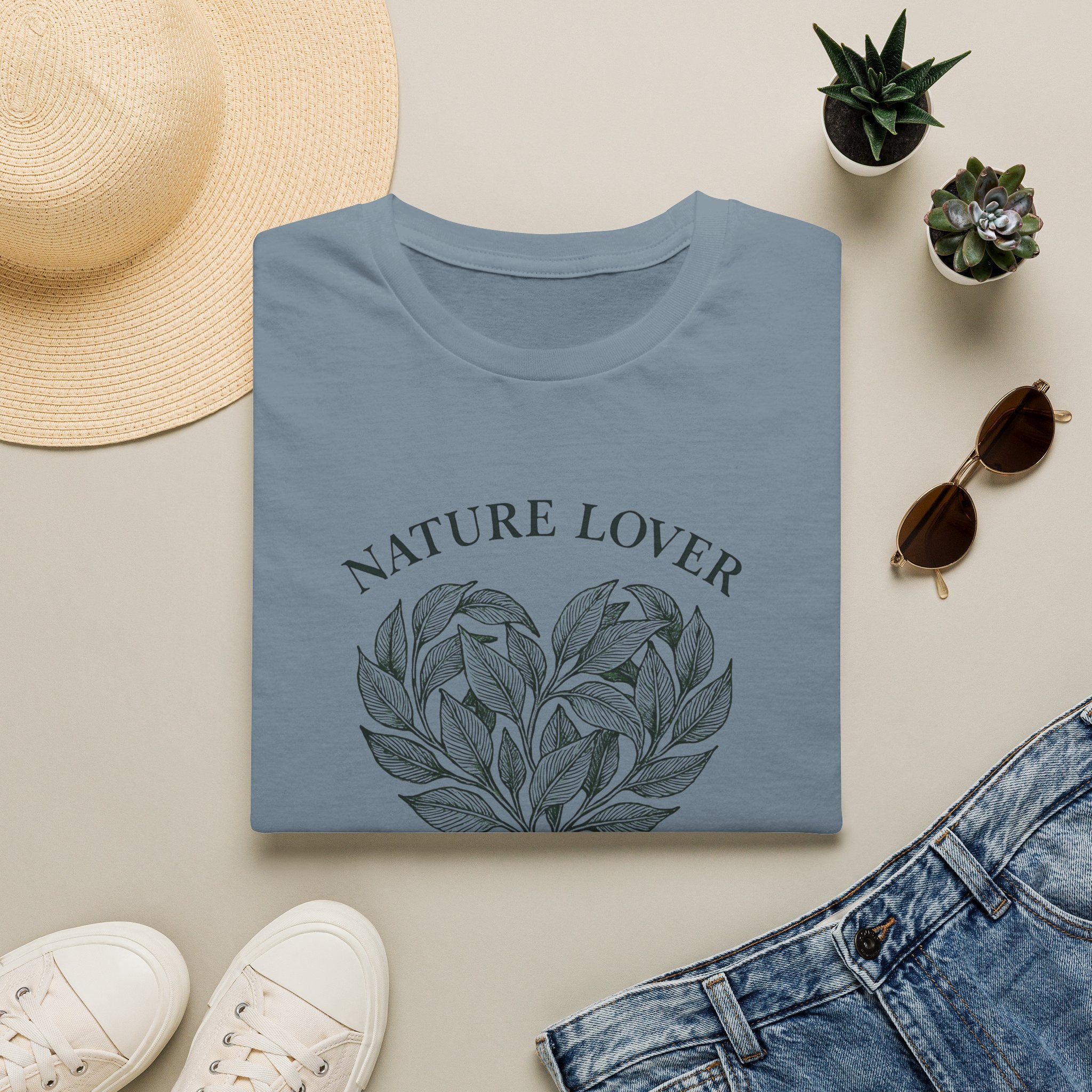 Nature Lover T-Shirt — Botanical Heart Graphic Tee