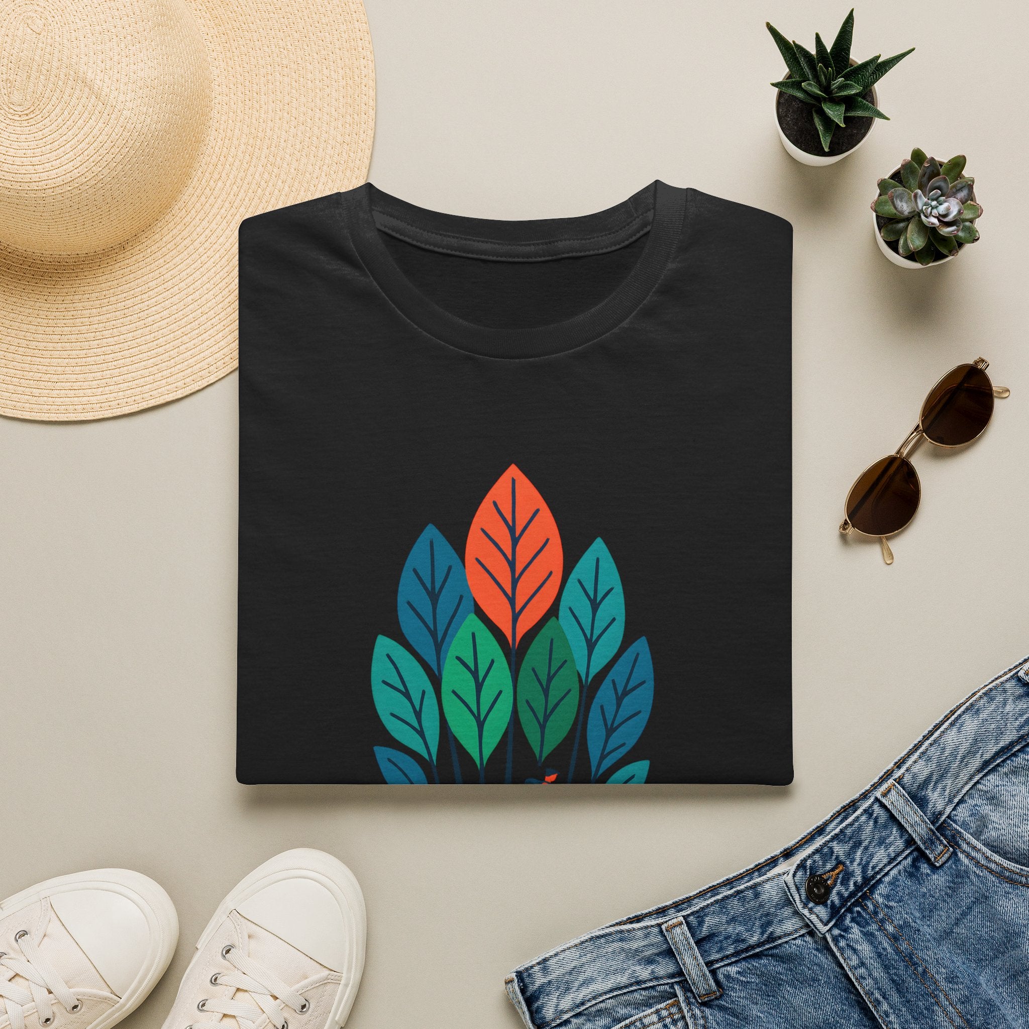 Nature Walk T‑Shirt — Minimal Leaf Forest Graphic Tee