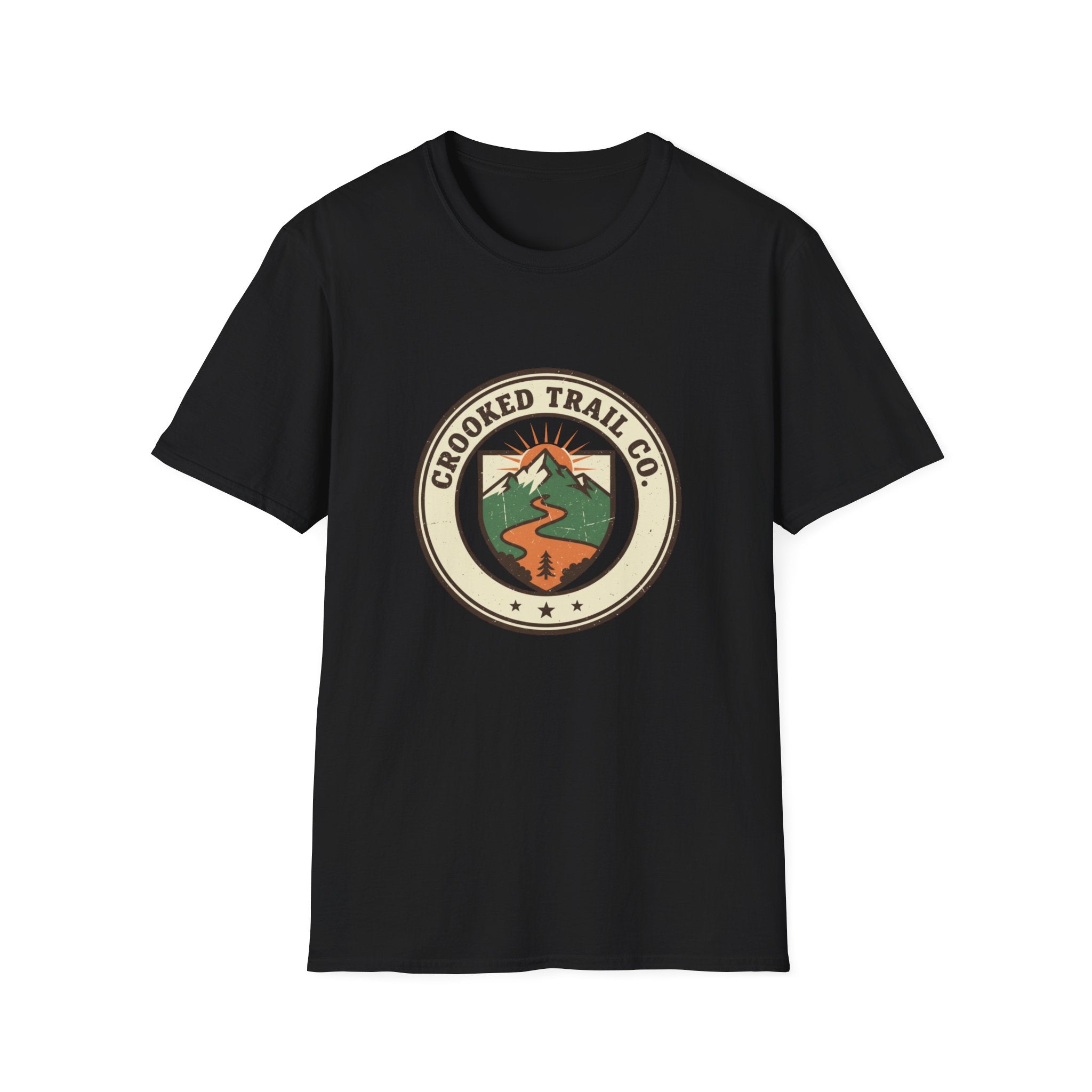 Crooked Trail Co. Graphic Tee — Retro Mountain Hiking T-Shirt