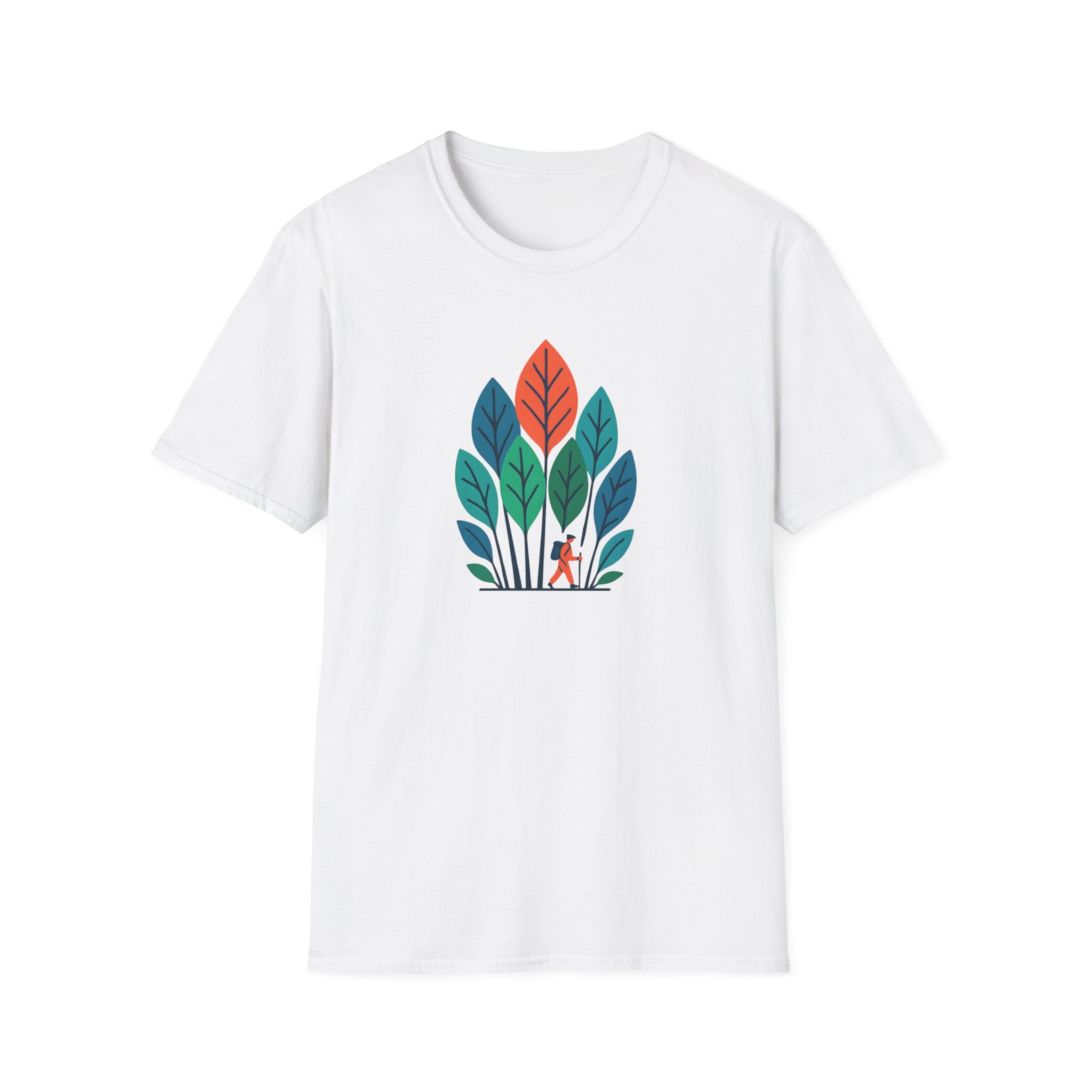 Nature Walk T‑Shirt — Minimal Leaf Forest Graphic Tee