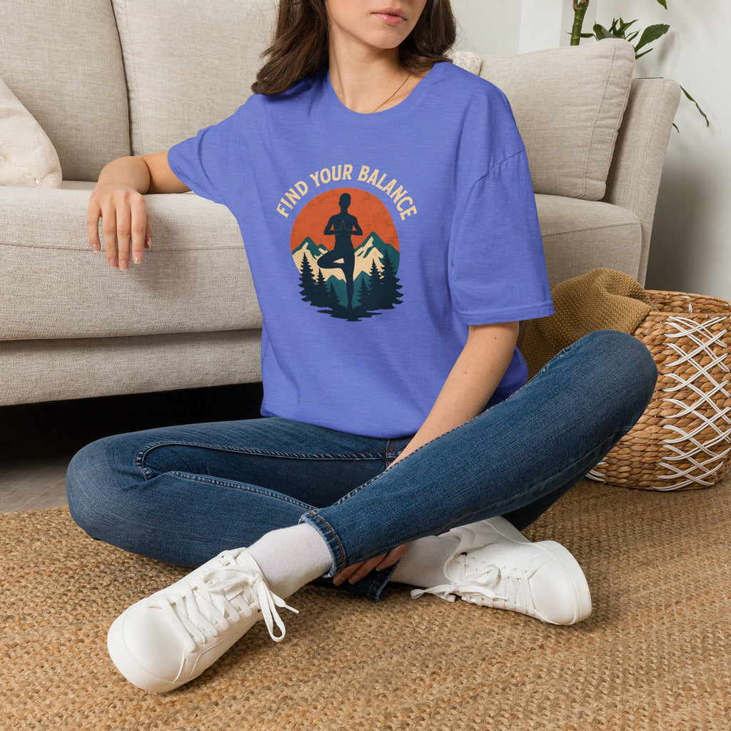 Find Your Balance Yoga T‑Shirt — Mountain Meditation Tee