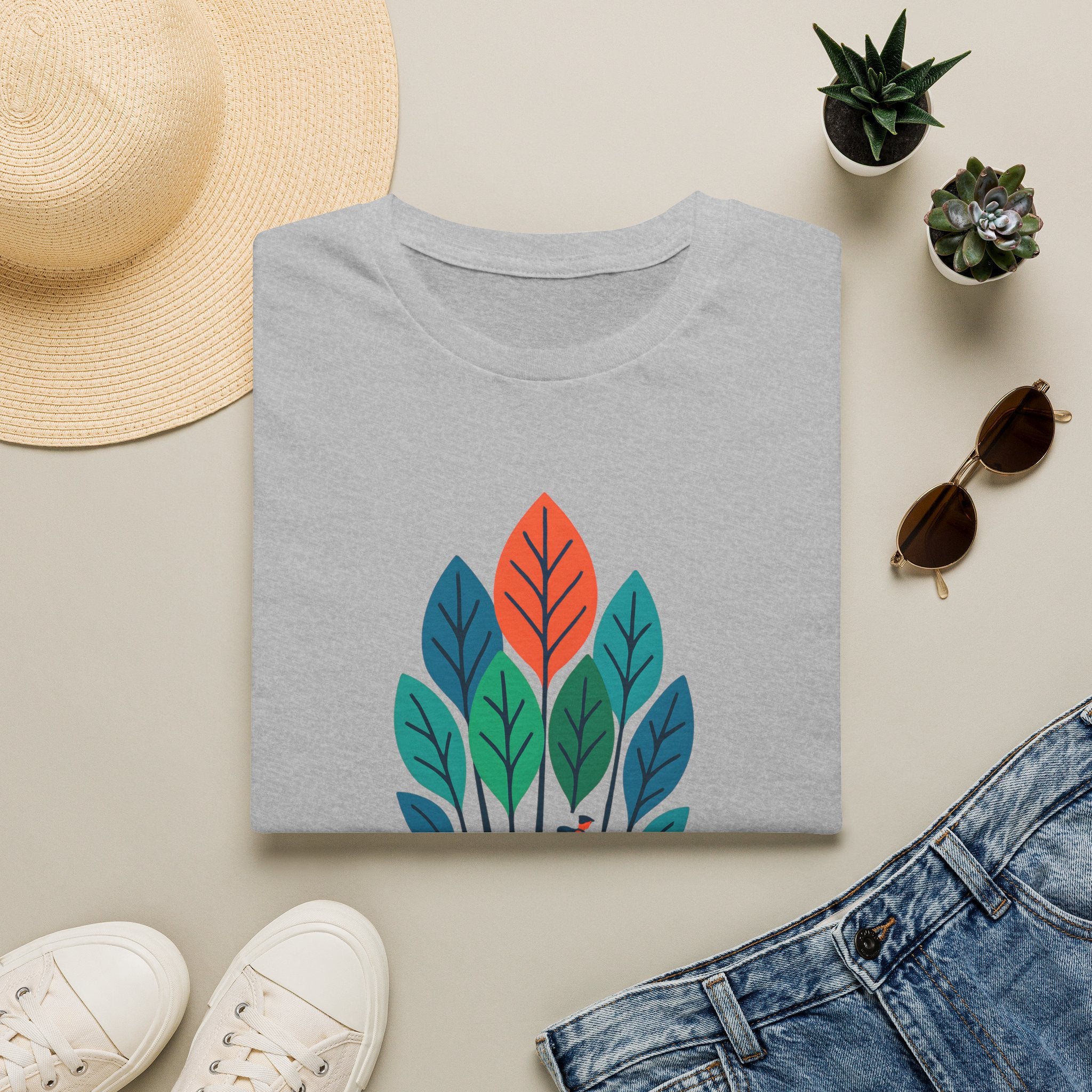 Nature Walk T‑Shirt — Minimal Leaf Forest Graphic Tee