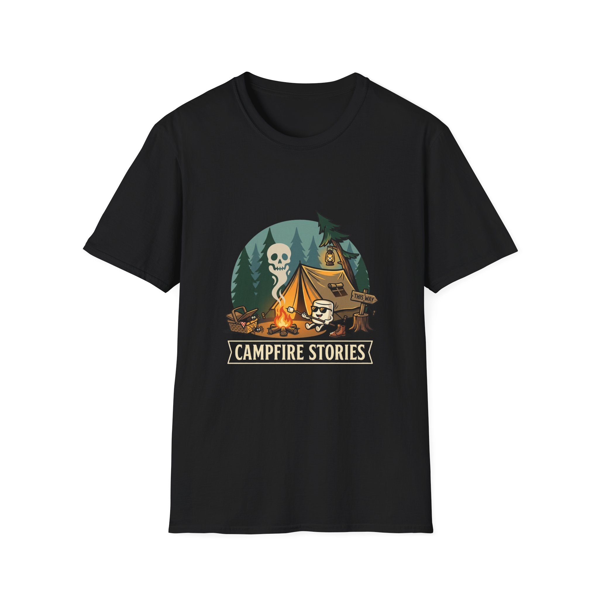 Camping Kills T-Shirt — Spooky Skull Campsite Graphic Tee