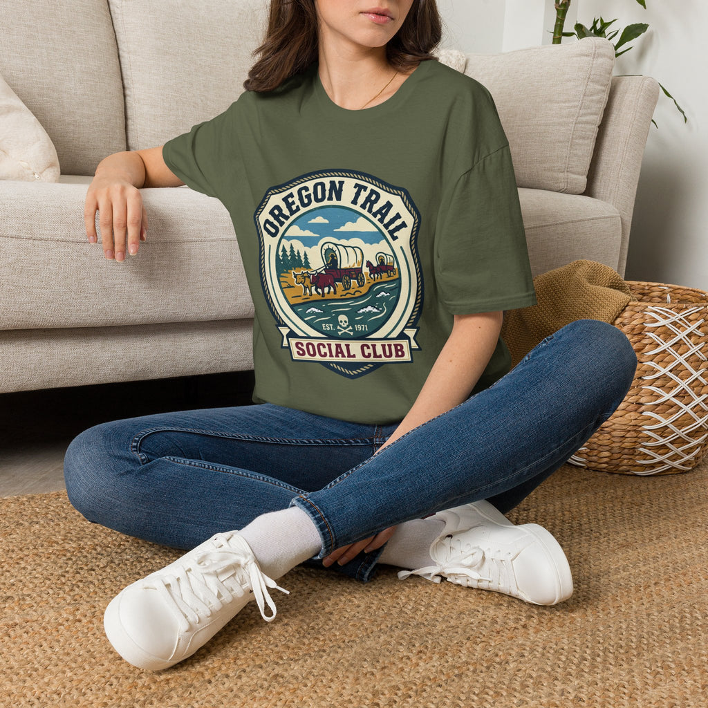 Oregon Trail  Gen X Social Club T-Shirt – Vintage Wagon Trail Graphic Tee