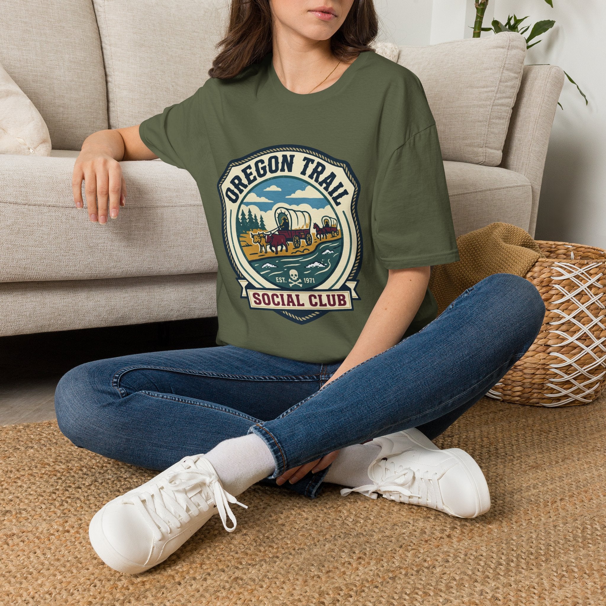 Oregon Trail  Gen X Social Club T-Shirt – Vintage Wagon Trail Graphic Tee