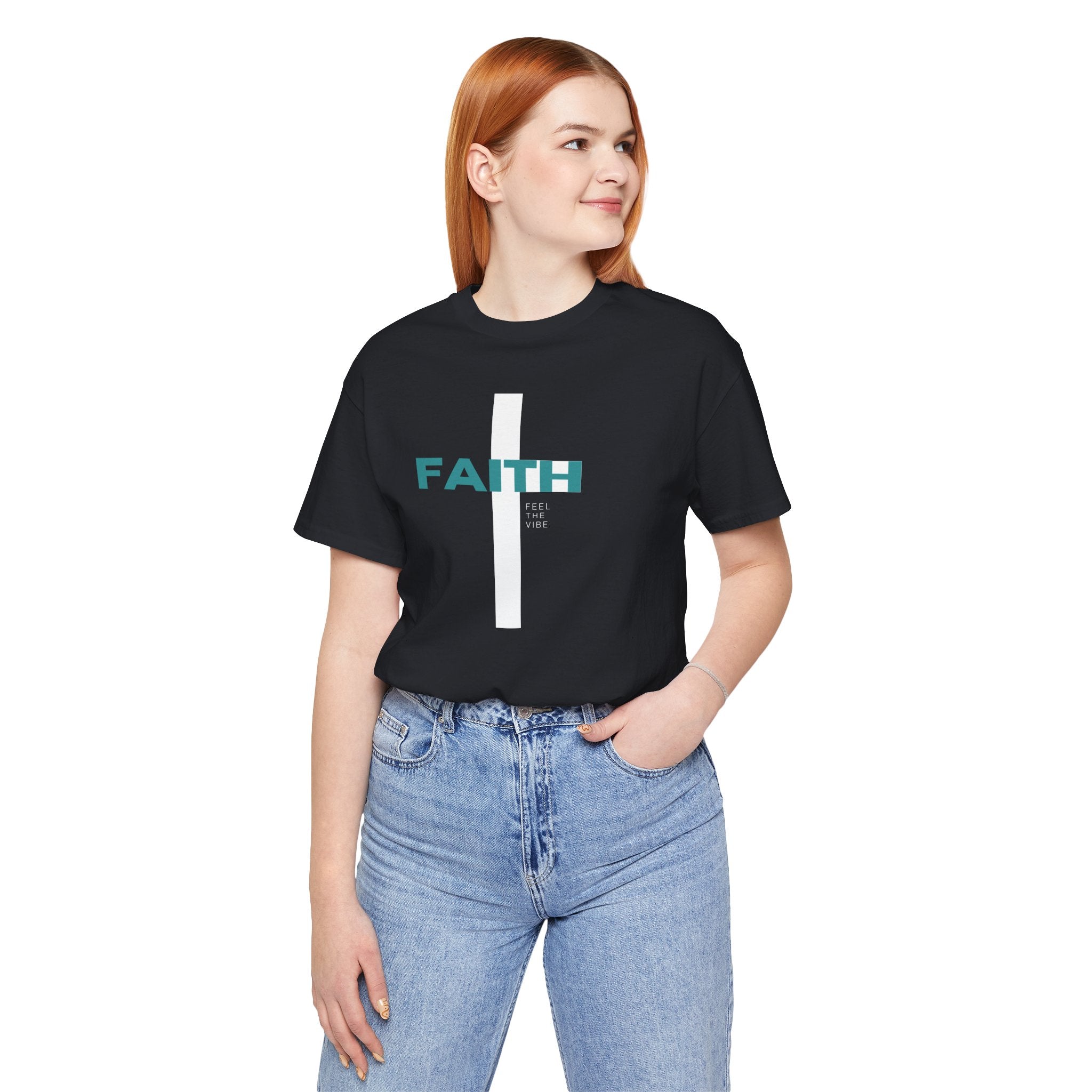 Faith Cross T-Shirt | Vertical Cross with FAITH text