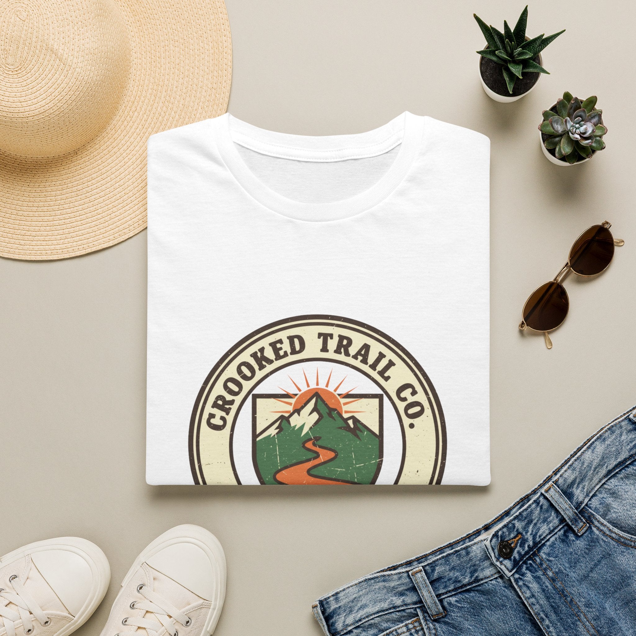 Crooked Trail Co. Graphic Tee — Retro Mountain Hiking T-Shirt