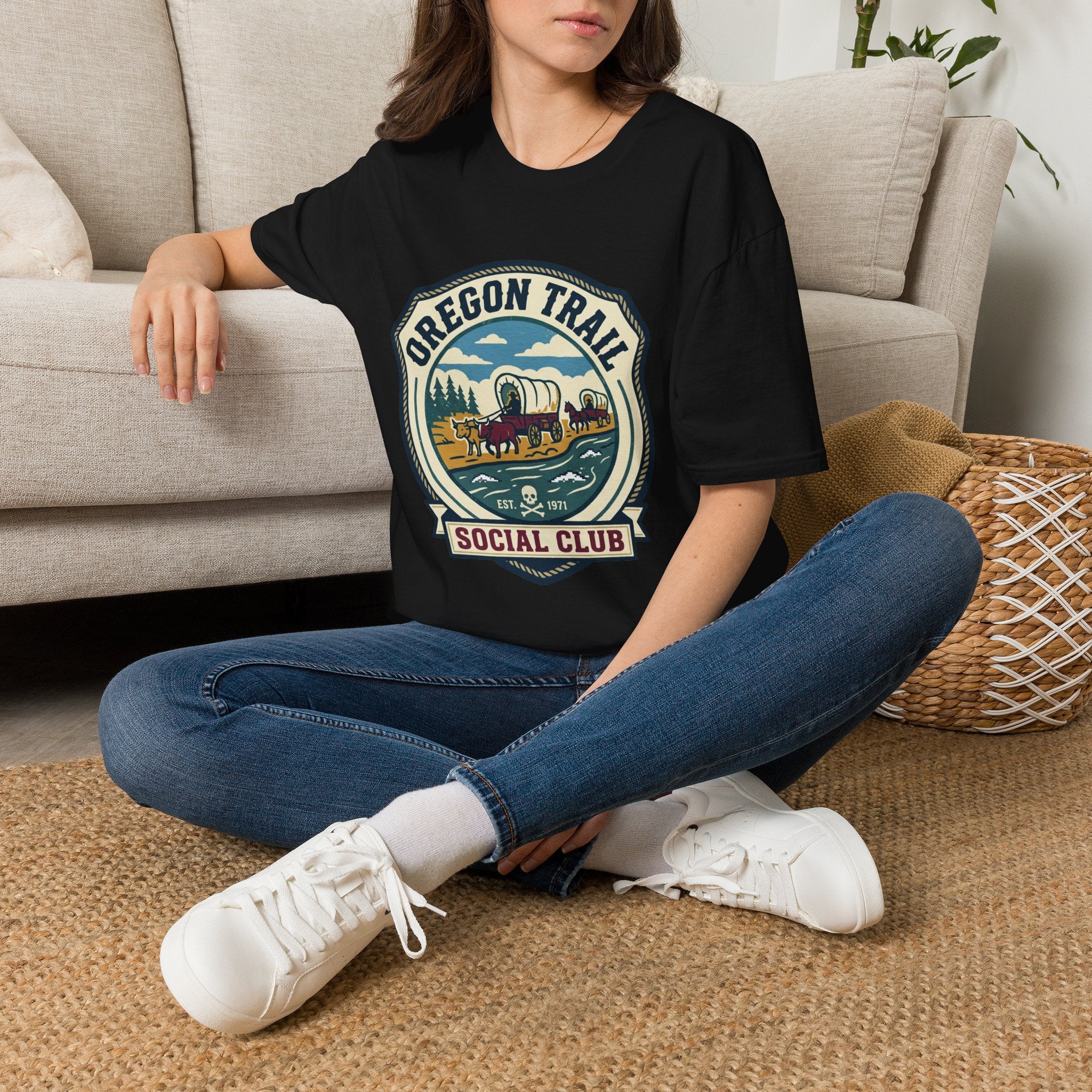 Oregon Trail  Gen X Social Club T-Shirt – Vintage Wagon Trail Graphic Tee