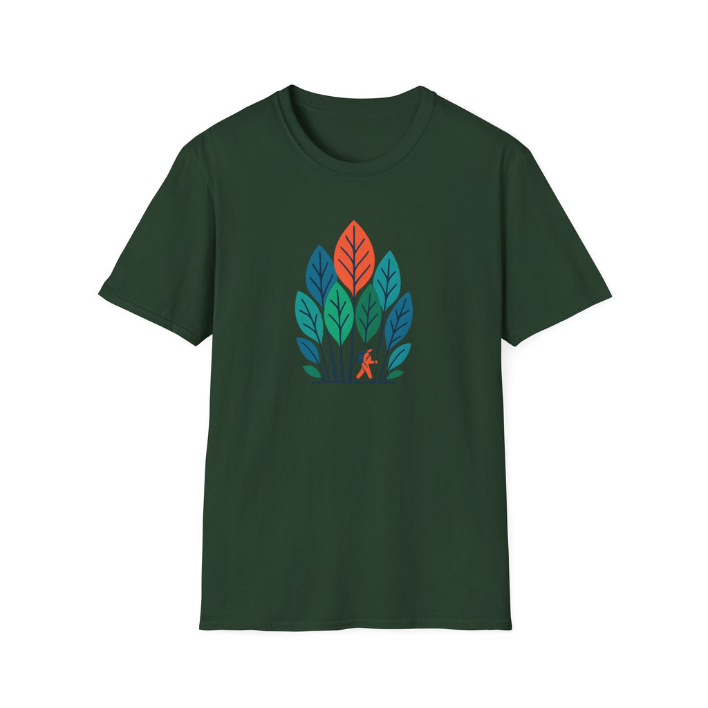 Nature Walk T‑Shirt — Minimal Leaf Forest Graphic Tee