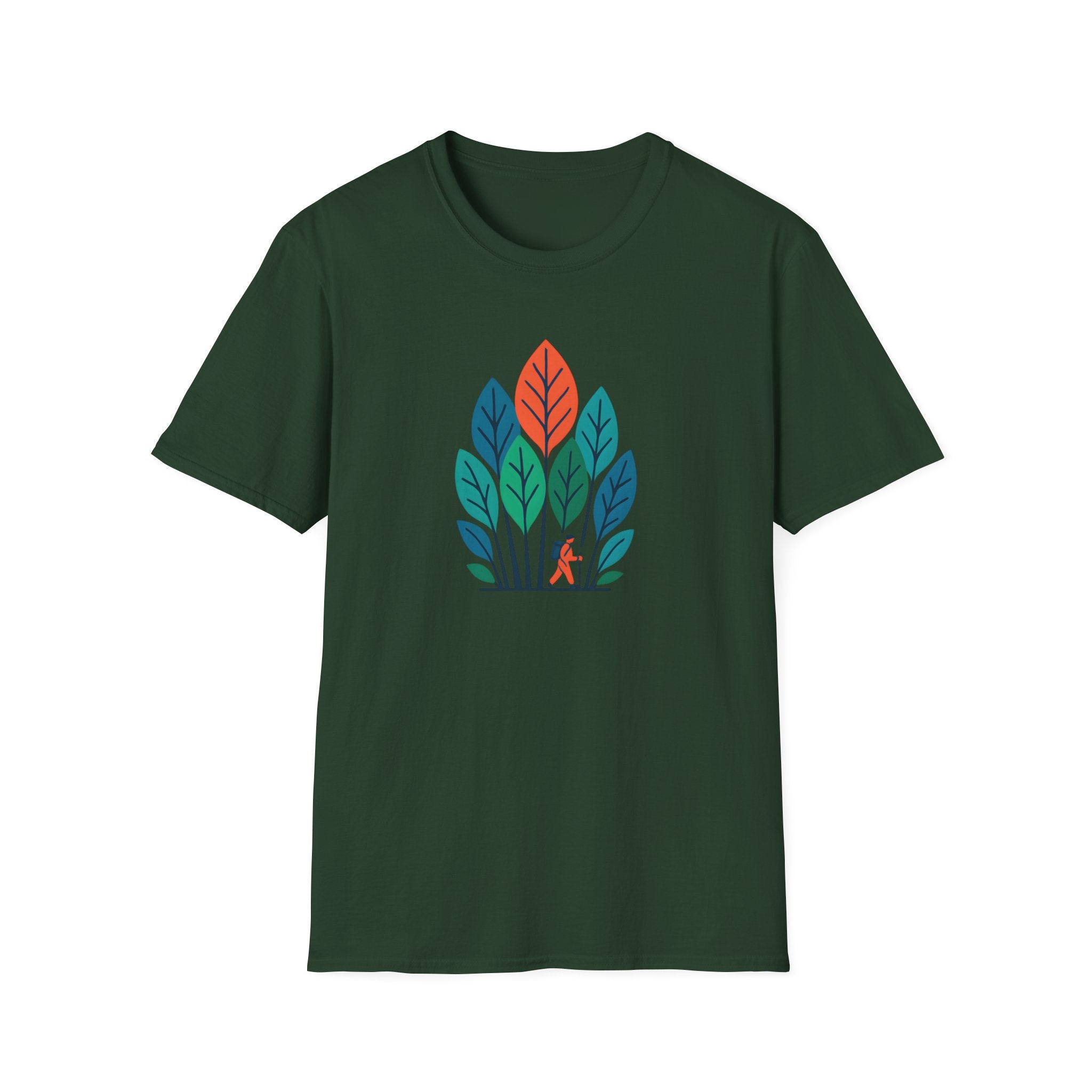 Nature Walk T‑Shirt — Minimal Leaf Forest Graphic Tee