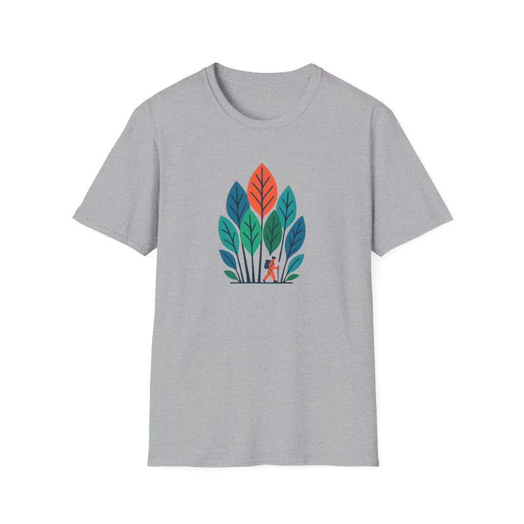 Nature Walk T‑Shirt — Minimal Leaf Forest Graphic Tee