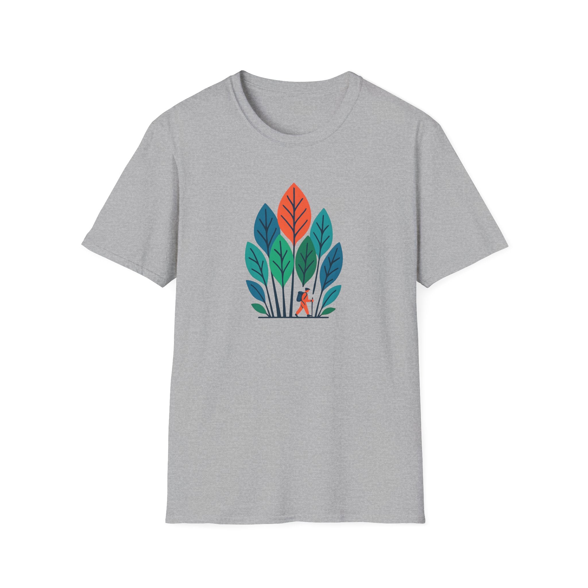 Nature Walk T‑Shirt — Minimal Leaf Forest Graphic Tee